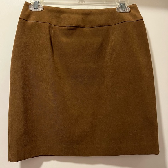 Vintage Brown microfiber mini skirt - size 6 Petite - Picture 1 of 4